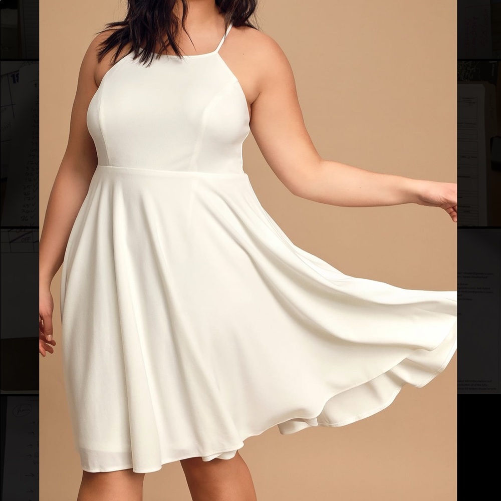 LuLus Irresistible Charm White Midi Dress
